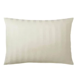 Taie d'oreiller satin de coton 2 faces uni / rayé TERTIO® - Ecru