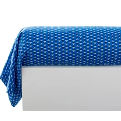 Taie d'oreiller, taie de traversin en coton petits motifs graphiques - Bleu