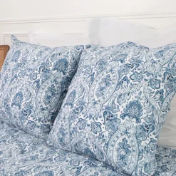 Taie d'oreiller, taie de traversin en coton MISTRY - Bleu