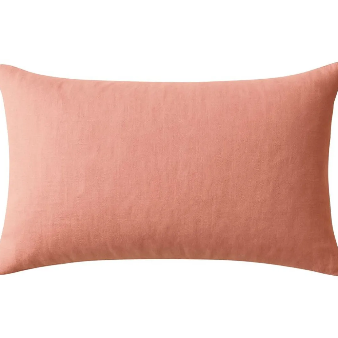 Taie d'oreiller Uni en lin lavé rose blush