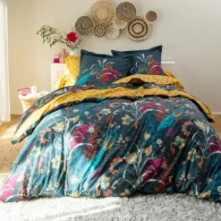 Taie d'oreiller volant motif fleurs et paonsDR. MAGNIFIQUE