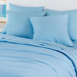 Taies d'Oreiller en Bambou - Bleu clair