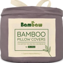 Taies d'Oreiller en Bambou - Gris Foncé