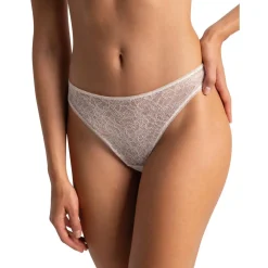Tanga à motifs fleuris - Beige