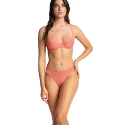 Tanga à motifs fleuris - Rose