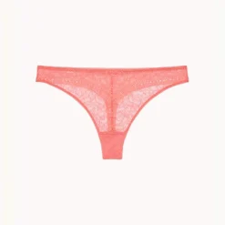 Tanga à motifs fleuris - Rose