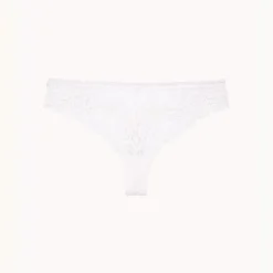 Tanga en dentelle - Beige