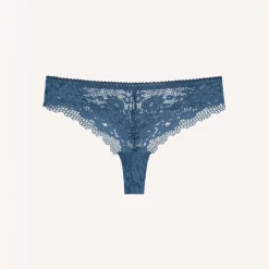 Tanga en dentelle - Bleu