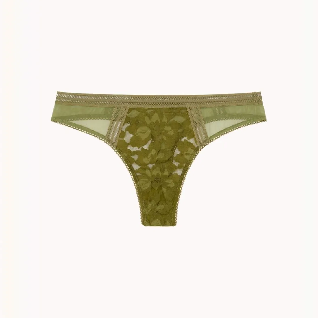 Tanga motifs fleuris - Vert