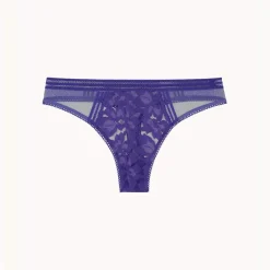 Tanga motifs fleuris - Violet