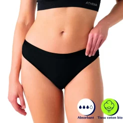 Tanga pour les règles femme Athena noir