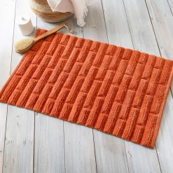 Tapis de bain antidérapant BRIQUETTE 50x80 terracotta