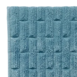 Tapis de bain BRIQUETTE bleu tempête