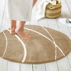 Tapis de bain contour WC en polyester 50x45 PIERRE beige