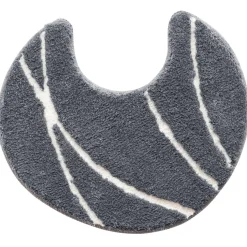 Tapis de bain contour WC en polyester 50x45 PIERRE gris