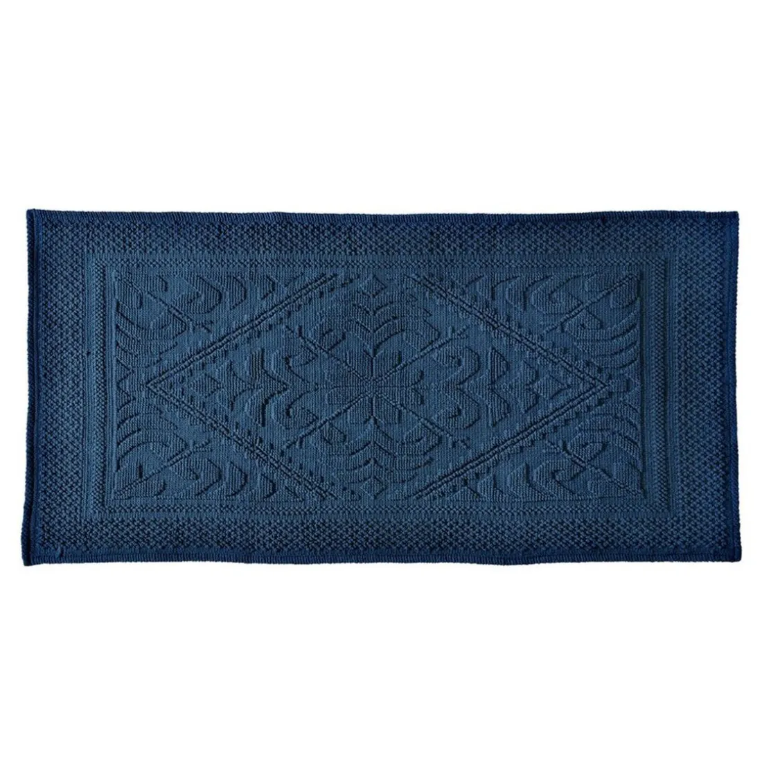 Tapis de bain décor jacquard 1500g/m2 - Bleu Marine