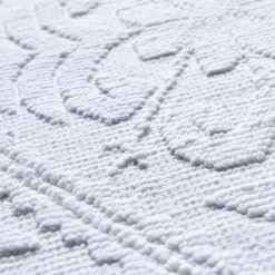 Tapis de bain décor jacquard 1500g/m2 - Blanc
