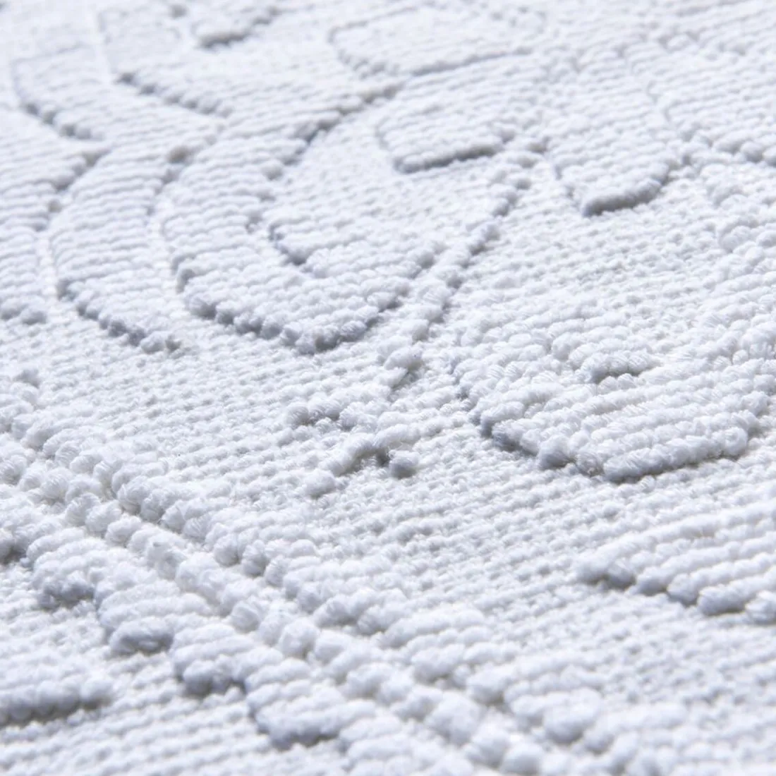 Tapis de bain décor jacquard 1500g/m2 - Blanc