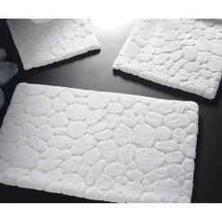 Tapis de bain relief galets - Blanc