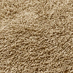 Tapis de bain rond 80cm CONFORT pur coton longues mèches taupe