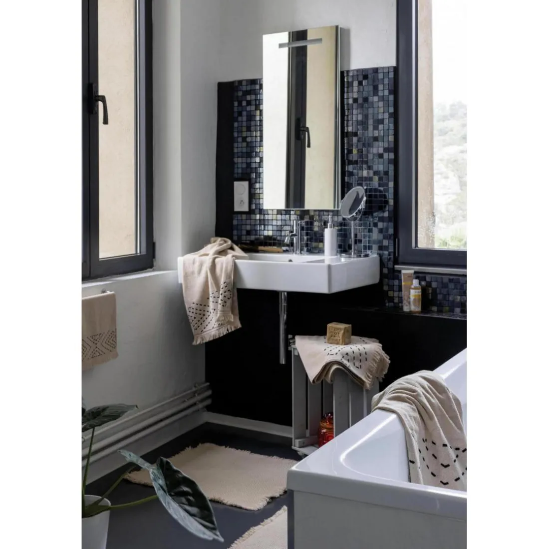 Tapis de bain uni Elly Lin 54 x 64