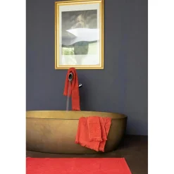 Tapis de bain uni Enzo Brique 54 x 110