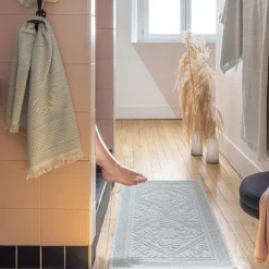 Tapis de bain uni Enzo Jade 54 x 110