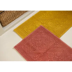 Tapis de bain uni Enzo Safran