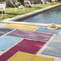 Tapis de bain uni Etia Craie 54 x 110