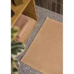 Tapis de bain uni Etia Latte 54 x 110