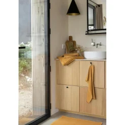 Tapis de bain uni Etia Moutarde 54 x 110