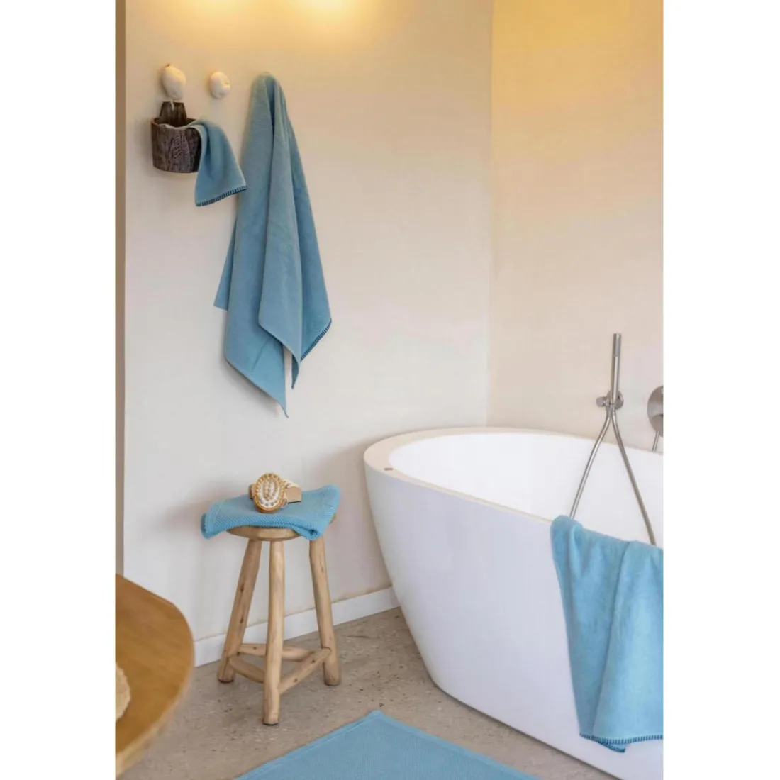 Tapis de bain uni Etia Quartz 54 x 110