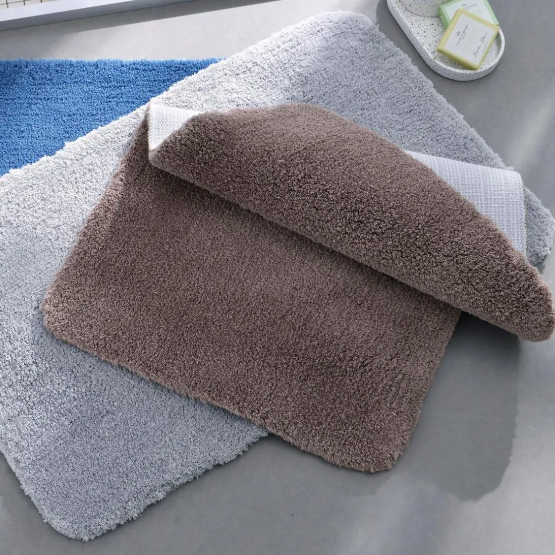 Tapis de bain UNIMICRO microfibre luxe bleu tempête