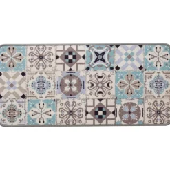 Tapis de cuisine CAROCIM motif carreaux de ciment 40x60 bleu