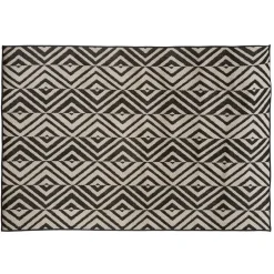 Tapis d'extérieur et intérieur noir et blanc