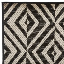 Tapis d'extérieur et intérieur noir et blanc