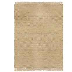 Tapis En Toile De Jute Avec Franges 120x170cm