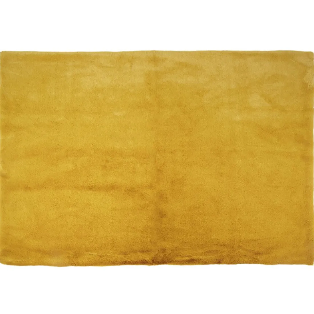 Tapis Imitation Poil Fin Moutarde 120x170cm en polyester