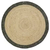 Tapis rond en jute et laine YHUKI olive taille S