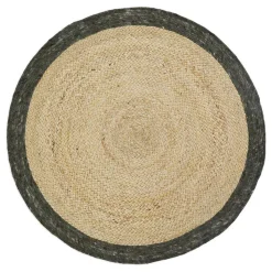Tapis rond en jute et laine YHUKI olive taille M