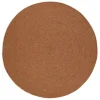 Tapis rond laine feutrée NEETHU marron taille M