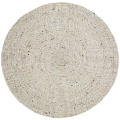 Tapis rond laine feutrée NEETHU avoine taille S