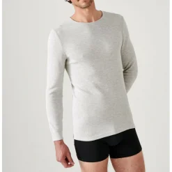 Tee Shirt Homme Manches Longues Thermolactyl Gris Chiné
