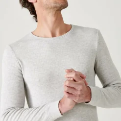 Tee Shirt Homme Manches Longues Thermolactyl Gris Chiné
