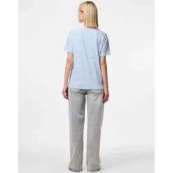 Tee shirt manches courtes à rayures Ria blanc en coton Demi
