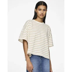 Tee shirt manches courtes Chilli blanc cassé en coton Lane