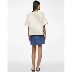 Tee shirt manches courtes Chilli blanc cassé en coton Lane