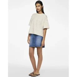 Tee shirt manches courtes Chilli blanc cassé en coton Lane