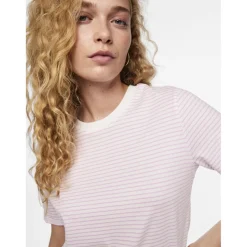 Tee shirt manches courtes à rayures Ria blanc en coton Elsie