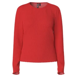 Tee shirt manches longues en viscose Flora rouge Dot